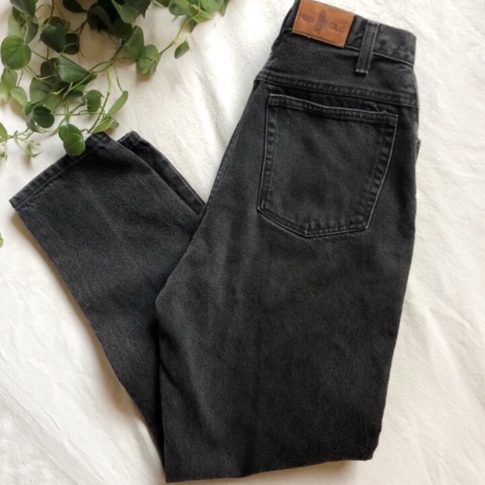 High Waisted Vintage Black Denim Jeans